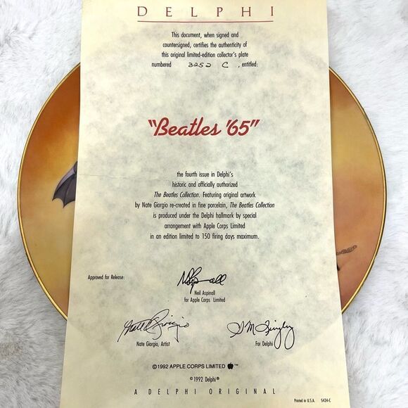 Beatles ‘65 Collector Plate Limited Edition The Beatles Collection Nate Giorgio - Picture 11 of 13